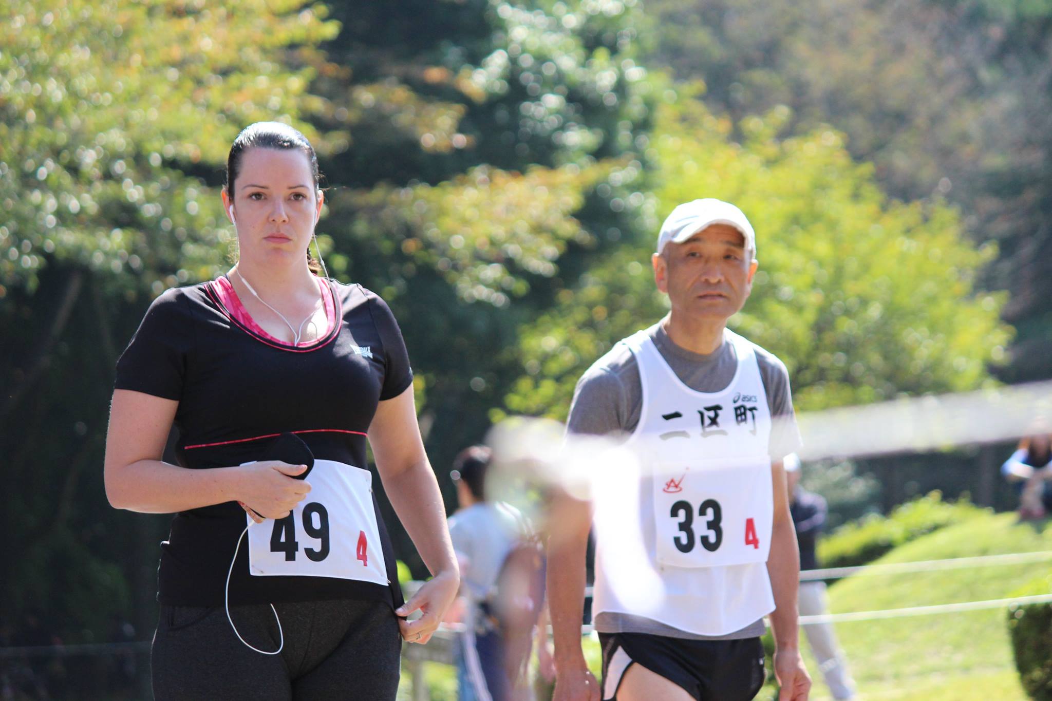 Pulling a very serious face before the 3km Ekiden