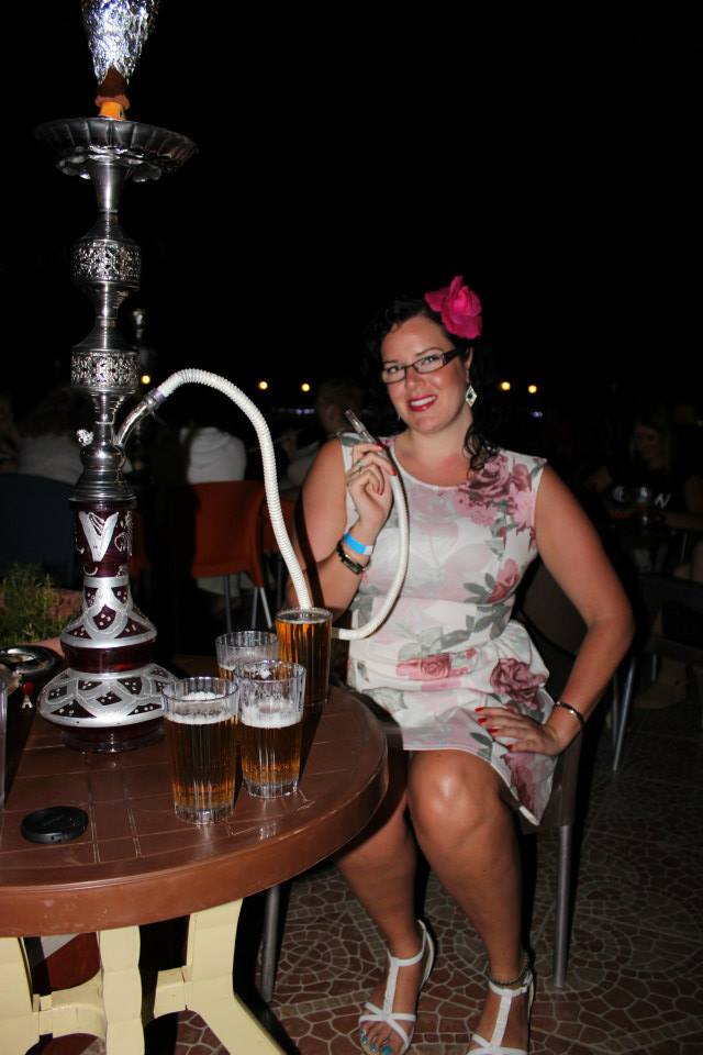 Enjoying shisha on the rooftop bar